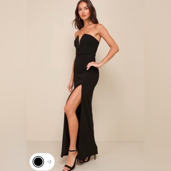 NWT Lulus Dedicated to Glamour Black Strapless Maxi Dress - Picture 5 of 11